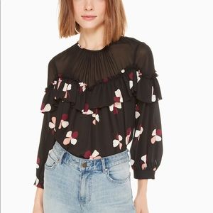 kate spade dusk buds ruffle top